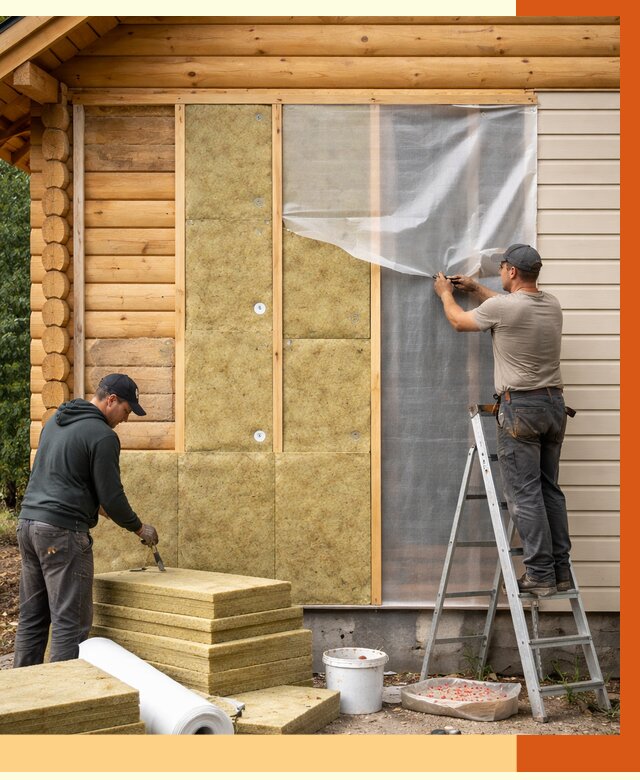 Утепление дома из бруса в Вологде от 3852 руб./м2 — работы под ключ | ТепломастерВгд