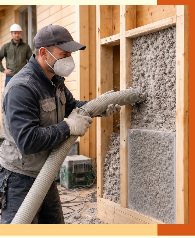 Утепление дома из бруса эковатой в Вологде от 1900 руб/м2 | ТепломастерВгд