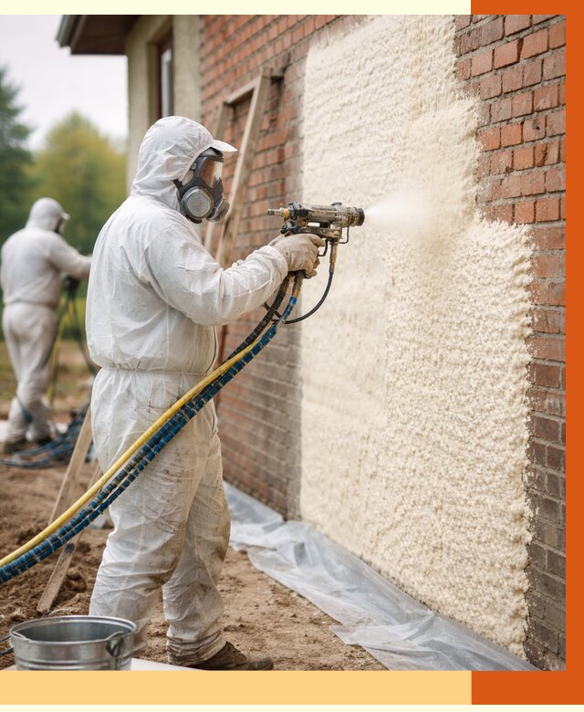 Утепление кирпичного дома ППУ в Вологде под ключ от 6677 руб. | ТепломастерВгд