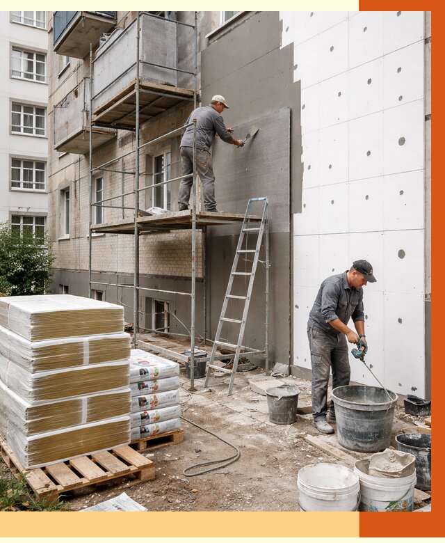 Утепление квартиры снаружи в Вологде от 6317 руб/м2 под ключ | ТепломастерВгд