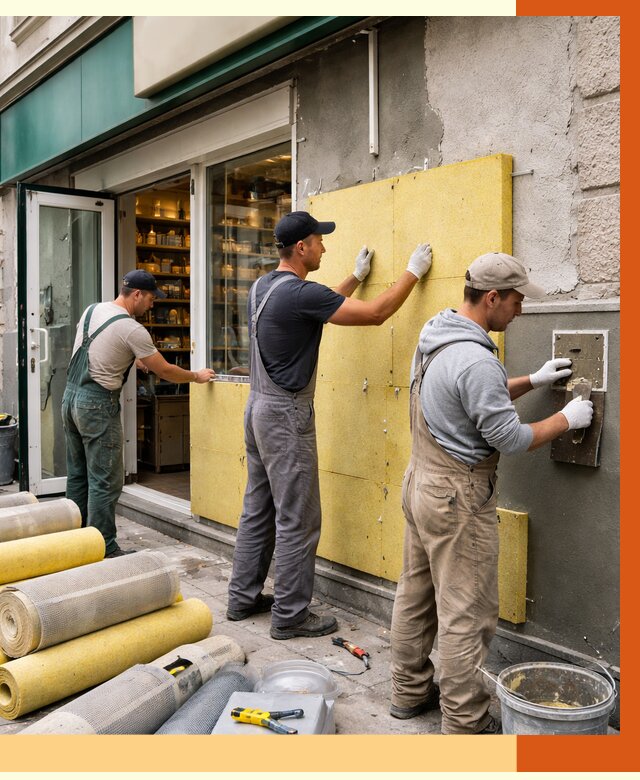 Утепление магазина в Вологде от 4622 руб/м2 — цена, стены и снаружи | ТепломастерВгд