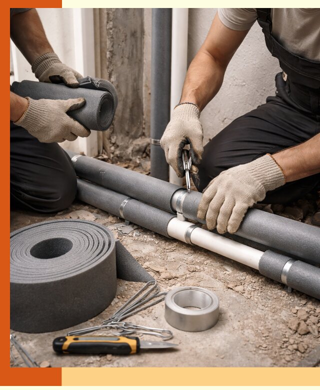 Утепление труб водоснабжения в Вологде — монтаж и защита сети