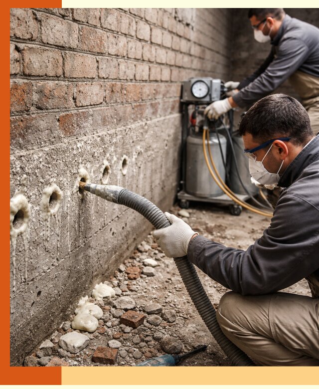 Заполнение колодцевой кладки ППУ в Вологде быстро и герметично