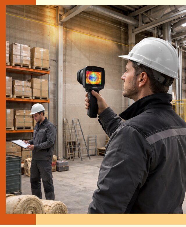 Тепловизионное обследование склада и выявление утечек в Вологде